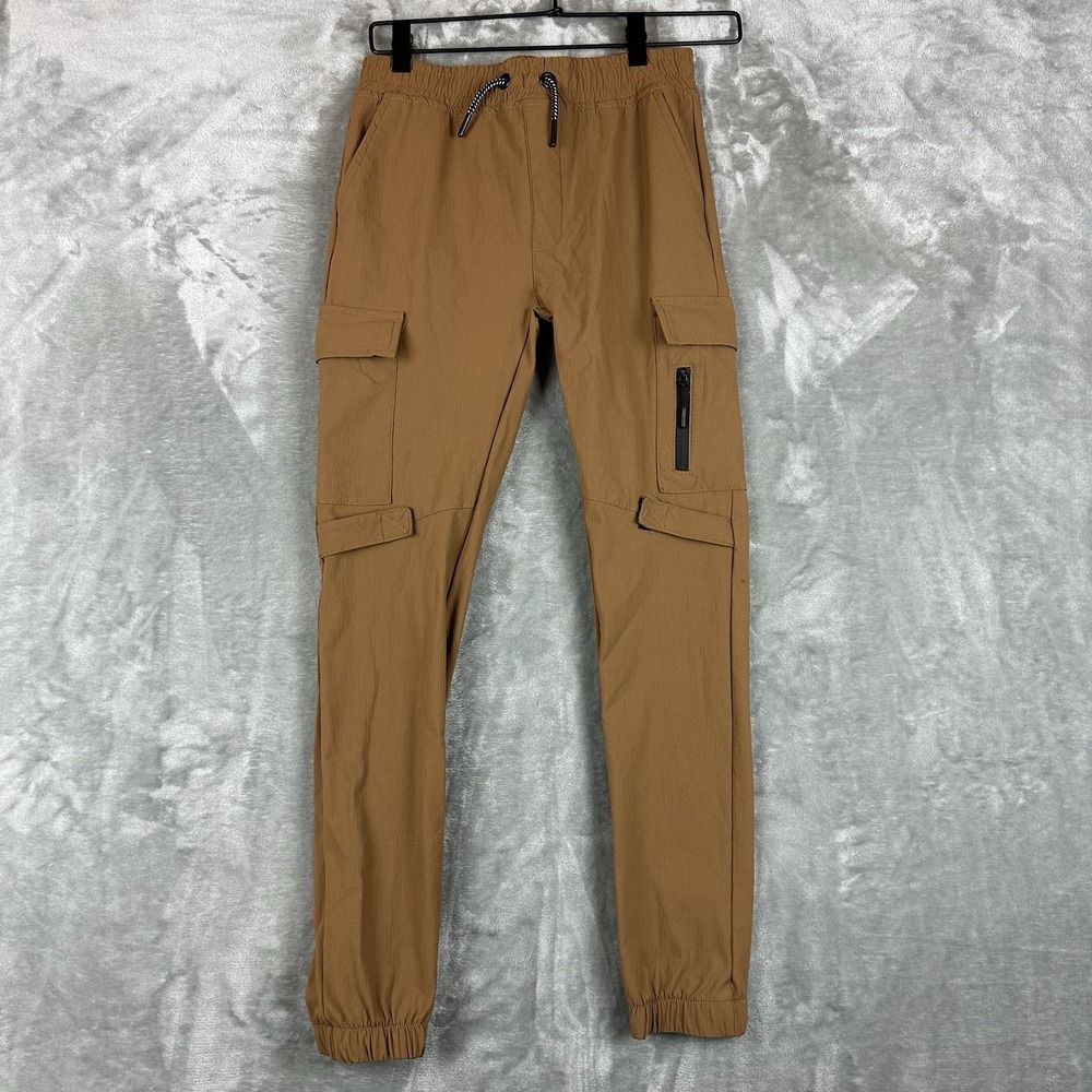 Encrypted Cargo Jogger Pants Boys L (14/16) Tab Brown Sim Fit